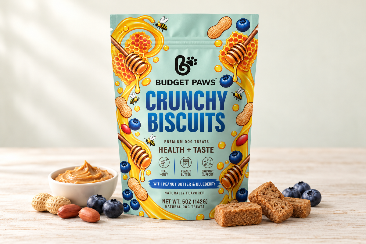 Crunchy Biscuits - Peanut Butter & Blueberry | Budget Paws