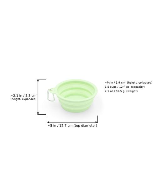 BudgetPaws Collapsible Silicone Travel Bowl (Green)