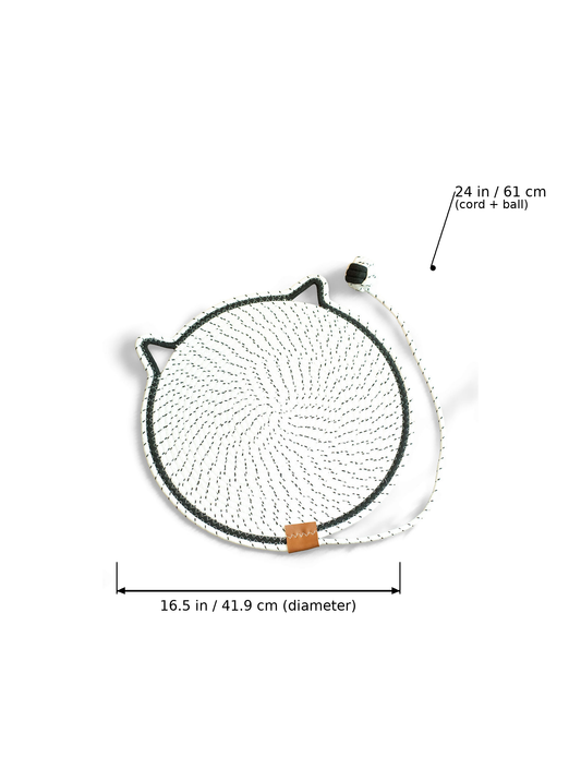 BudgetPaws Cotton Rope Woven Cat Mat - 16.5 in | Frost White