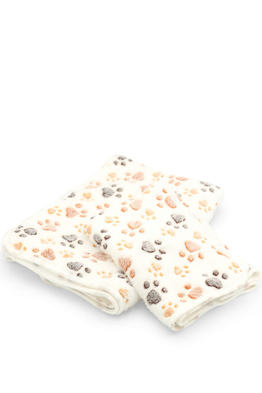 BudgetPaws Extra Soft Pet Sleeping Blanket in white folded neatly showing its soft fleece material.