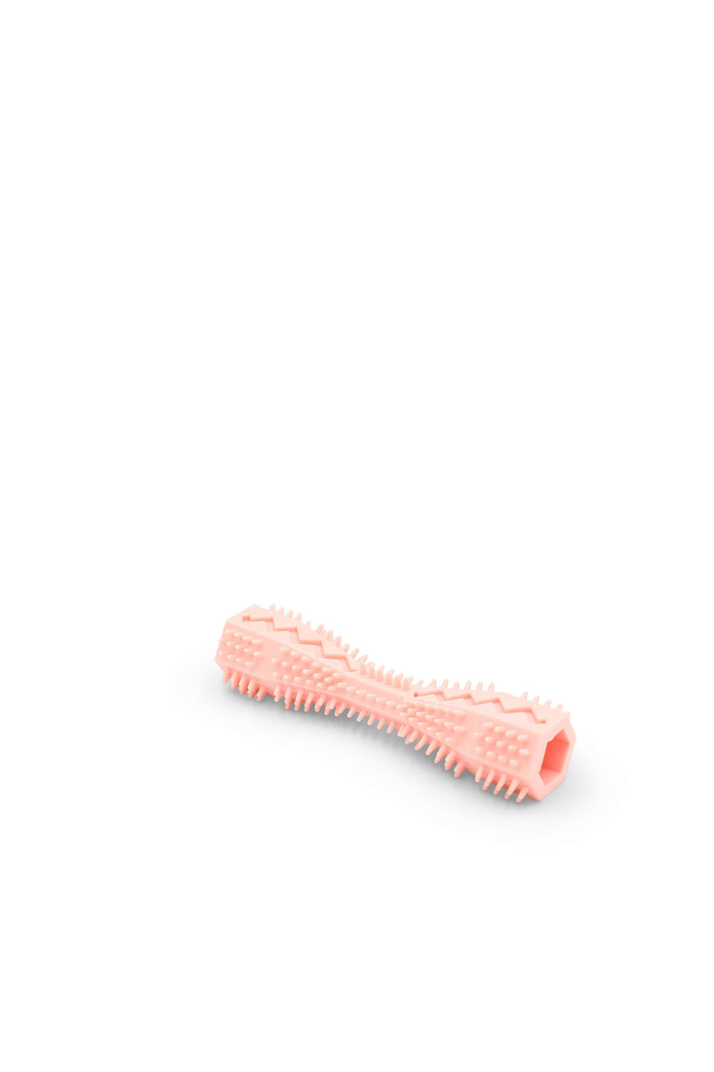 BudgetPaws Dog Toothbrush toy in Soft Petal, photographed on a white background.