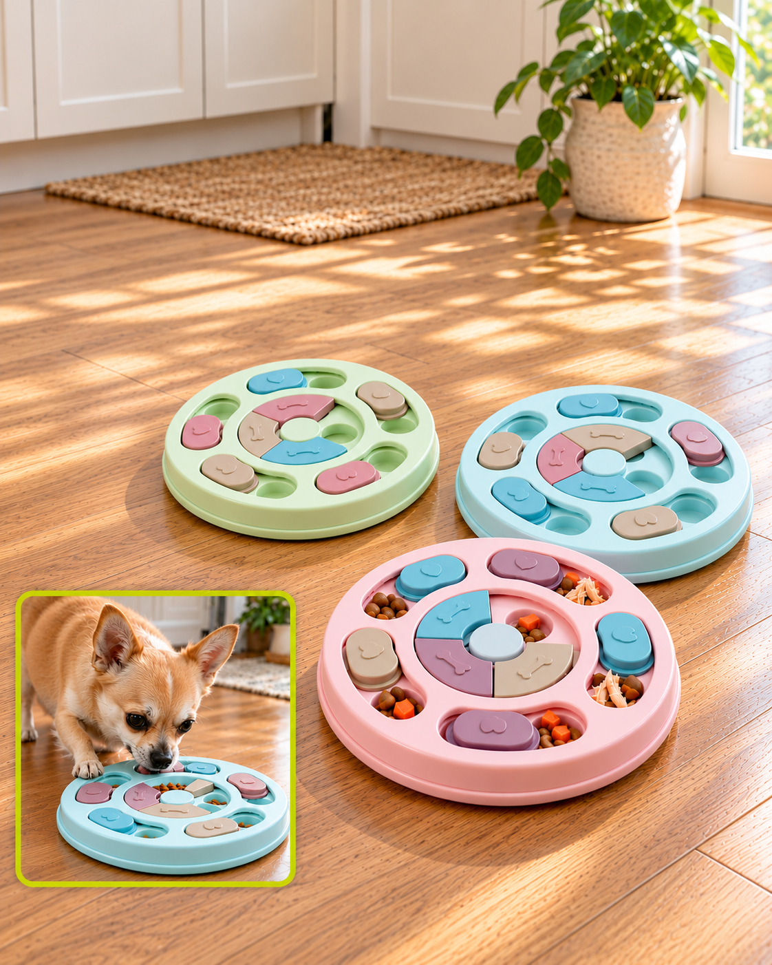 BudgetPaws Round Slow Feed Puzzle Toy for Dogs | Soft Petal | Ultimate Toy Overhaul EXCLUSIVE