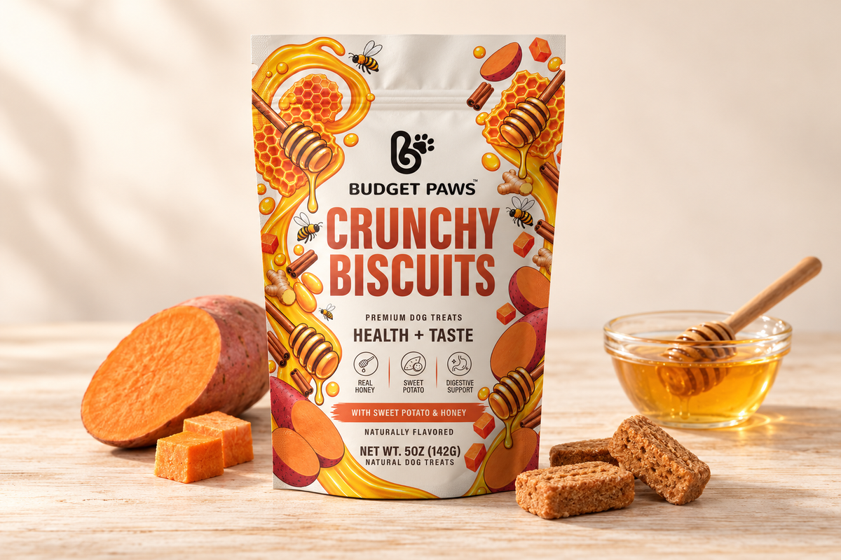 Crunchy Biscuits - Sweet Potato & Honey | Budget Paws
