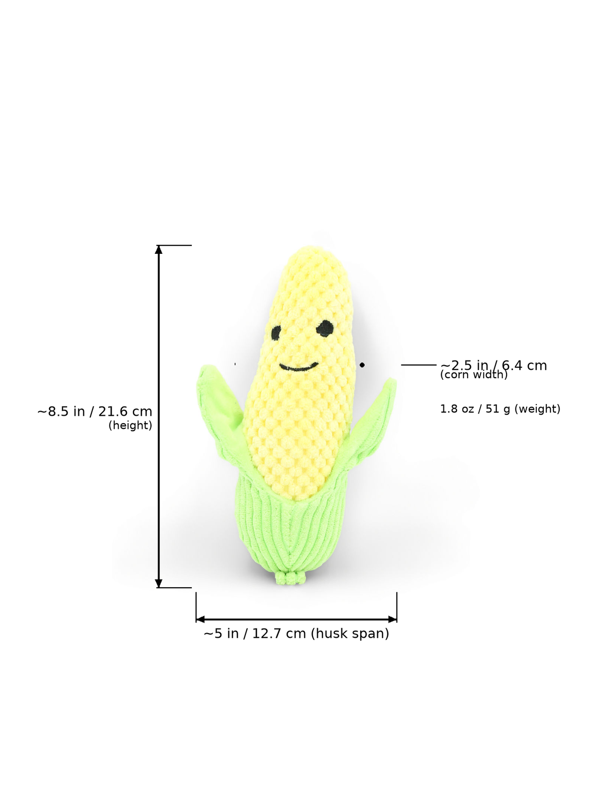 BudgetPaws Corn Plush Squeaky Dog Toy | Sunflower Yellow