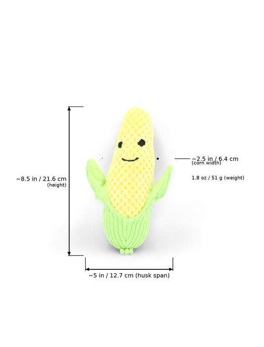 BudgetPaws Corn Plush Squeaky Dog Toy | Sunflower Yellow