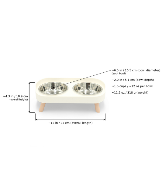 BudgetPaws Raised Double Stainless Steel Pet Bowl