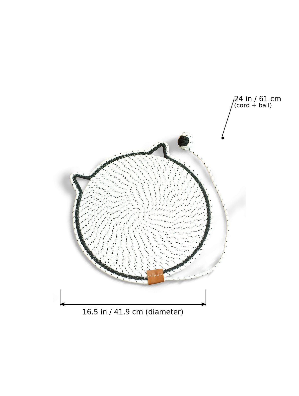 BudgetPaws Cotton Rope Woven Cat Mat - 16.5 in | Frost White